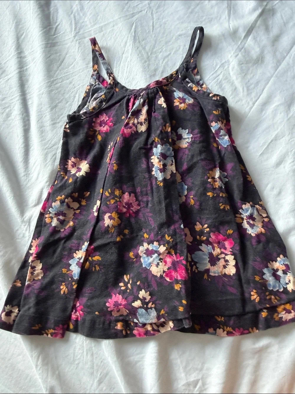 GAP Girls Cream Mock-Neck Layered Top with Black Floral Cami size 2T